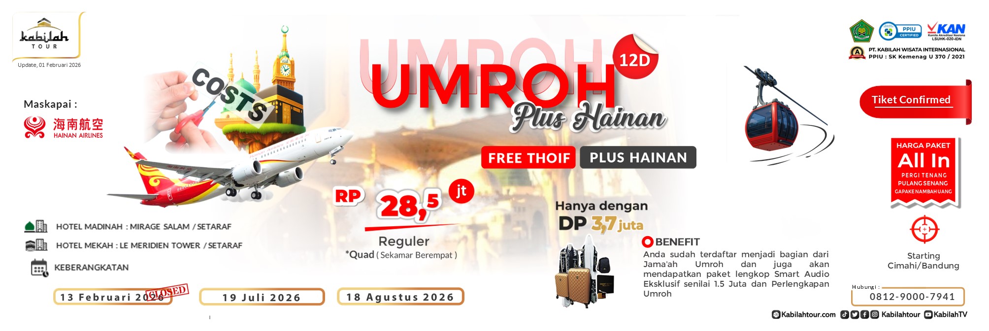 Program Umroh Plus Hainan Kabilah Tour 2026